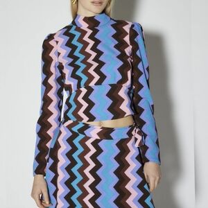 Something New Zig Zag Neon Top
